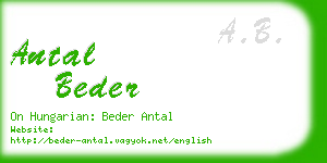 antal beder business card